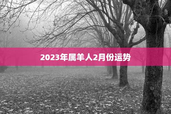 2023年属羊人2月份运势