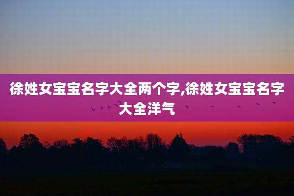徐姓女宝宝名字大全两个字,徐姓女宝宝名字大全洋气