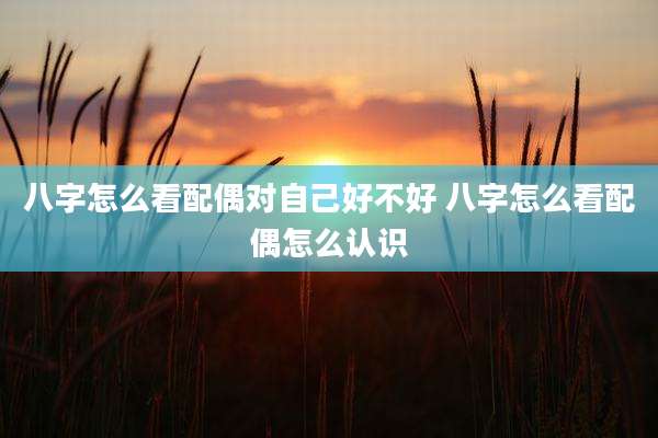 八字怎么看配偶对自己好不好 八字怎么看配偶怎么认识