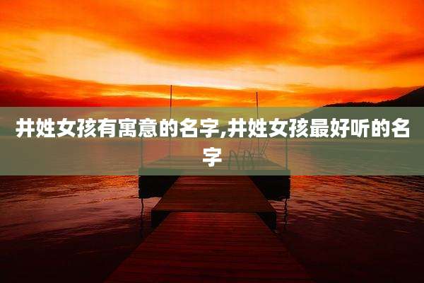 井姓女孩有寓意的名字,井姓女孩最好听的名字