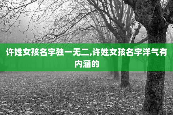 许姓女孩名字独一无二,许姓女孩名字洋气有内涵的