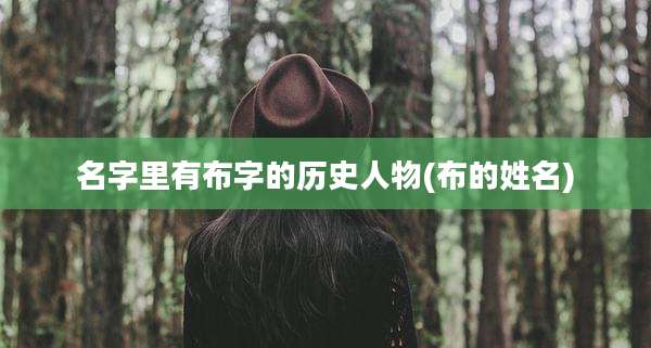 名字里有布字的历史人物(布的姓名)