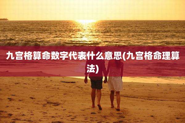 九宫格算命数字代表什么意思(九宫格命理算法)