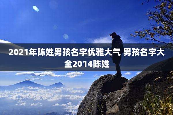 2021年陈姓男孩名字优雅大气 男孩名字大全2014陈姓