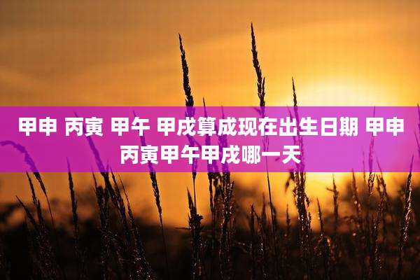 甲申 丙寅 甲午 甲戌算成现在出生日期 甲申丙寅甲午甲戌哪一天