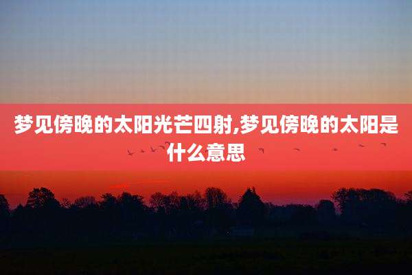梦见傍晚的太阳光芒四射,梦见傍晚的太阳是什么意思