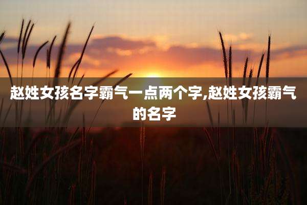 赵姓女孩名字霸气一点两个字,赵姓女孩霸气的名字