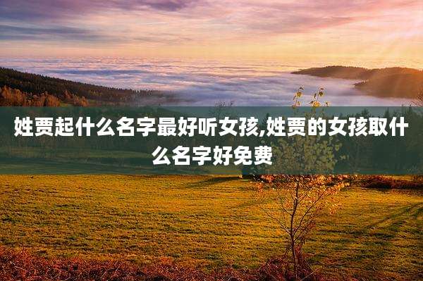 姓贾起什么名字最好听女孩,姓贾的女孩取什么名字好免费