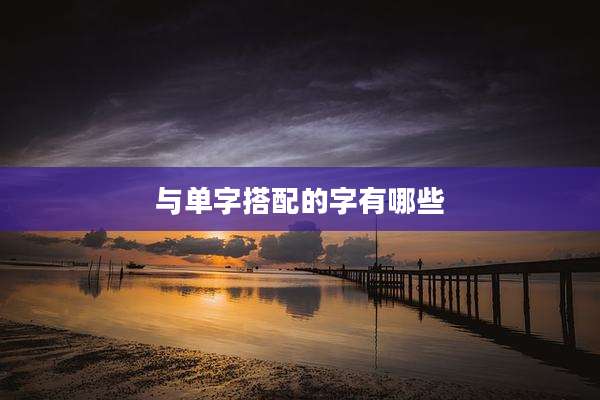 与单字搭配的字有哪些