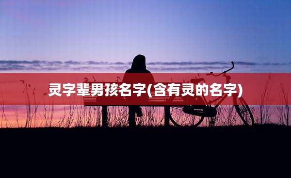 灵字辈男孩名字(含有灵的名字)