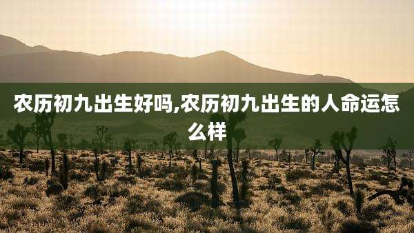 农历初九出生好吗,农历初九出生的人命运怎么样