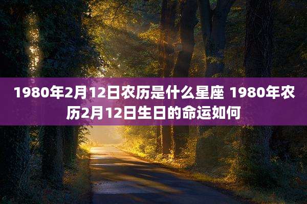 1980年2月12日农历是什么星座 1980年农历2月12日生日的命运如何