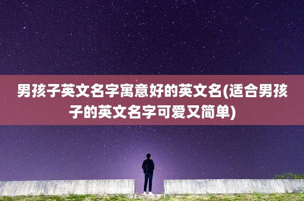 男孩子英文名字寓意好的英文名(适合男孩子的英文名字可爱又简单)