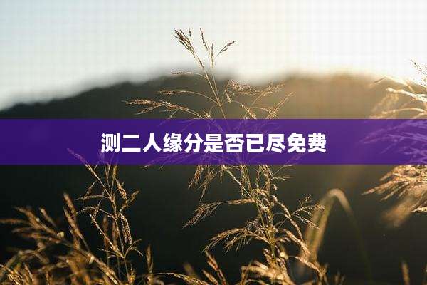 测二人缘分是否已尽免费