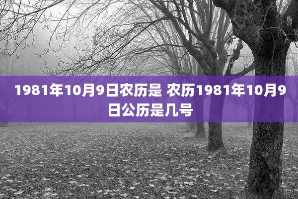 1981年10月9日农历是 农历1981年10月9日公历是几号