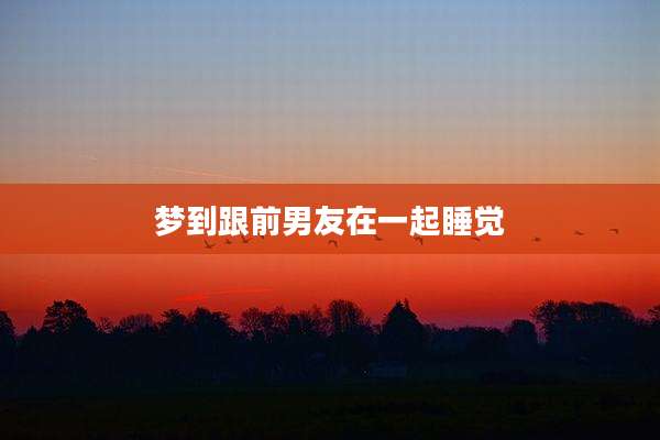 梦到跟前男友在一起睡觉