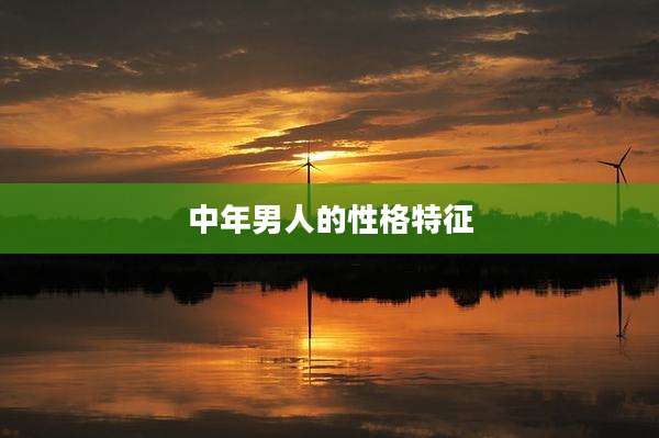 中年男人的性格特征