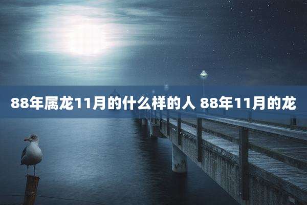 88年属龙11月的什么样的人 88年11月的龙