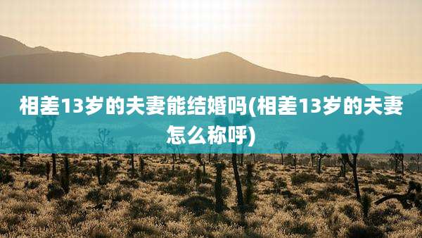 相差13岁的夫妻能结婚吗(相差13岁的夫妻怎么称呼)