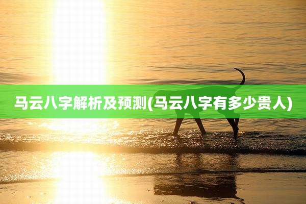 马云八字解析及预测(马云八字有多少贵人)