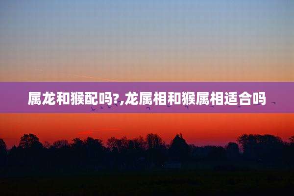 属龙和猴配吗?,龙属相和猴属相适合吗