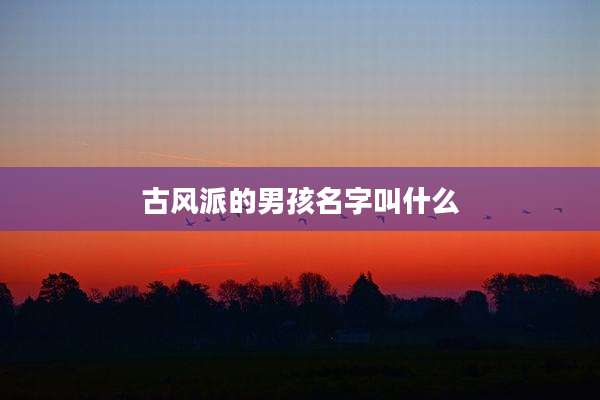 古风派的男孩名字叫什么