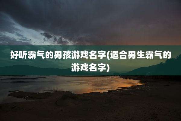 好听霸气的男孩游戏名字(适合男生霸气的游戏名字)