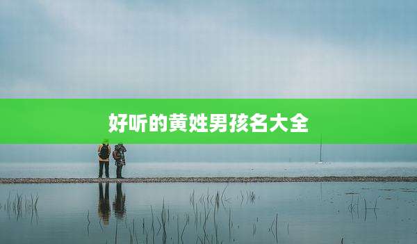 好听的黄姓男孩名大全