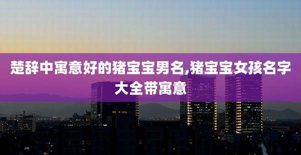 楚辞中寓意好的猪宝宝男名,猪宝宝女孩名字大全带寓意