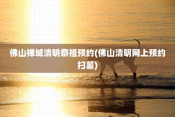 佛山禅城清明祭祖预约(佛山清明网上预约扫墓)
