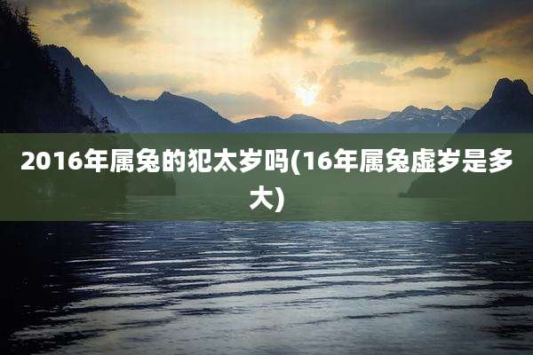 2016年属兔的犯太岁吗(16年属兔虚岁是多大)