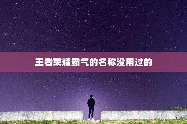 王者荣耀霸气的名称没用过的