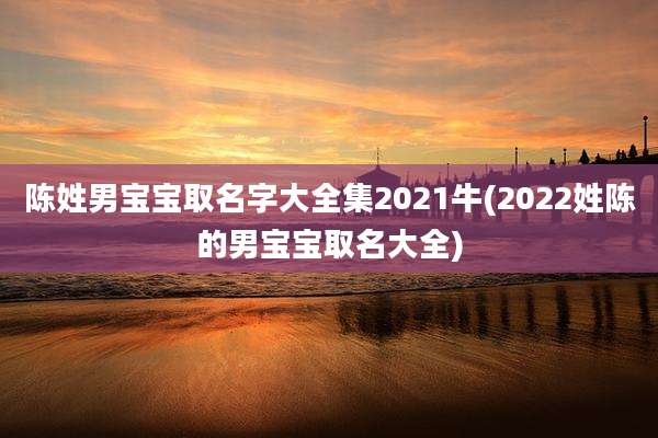 陈姓男宝宝取名字大全集2021牛(2022姓陈的男宝宝取名大全)