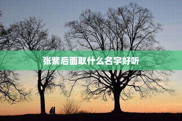 张紫后面取什么名字好听