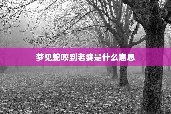 梦见蛇咬到老婆是什么意思
