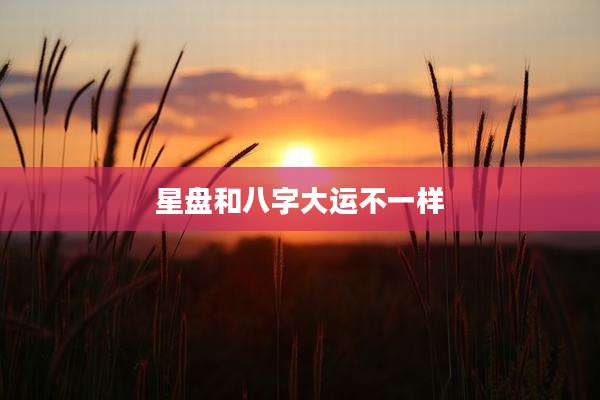 星盘和八字大运不一样