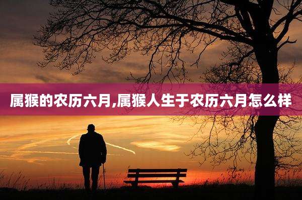 属猴的农历六月,属猴人生于农历六月怎么样