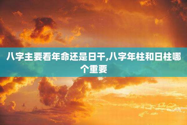 八字主要看年命还是日干,八字年柱和日柱哪个重要
