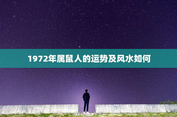 1972年属鼠人的运势及风水如何