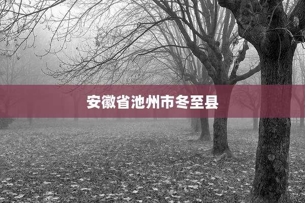 安徽省池州市冬至县