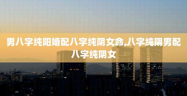 男八字纯阳婚配八字纯阴女命,八字纯阴男配八字纯阴女