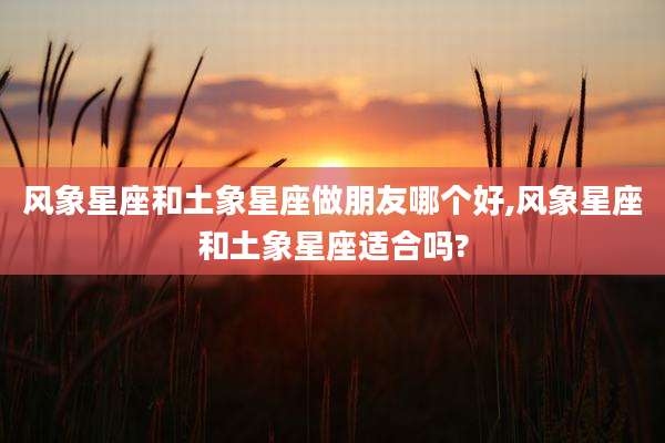 风象星座和土象星座做朋友哪个好,风象星座和土象星座适合吗?