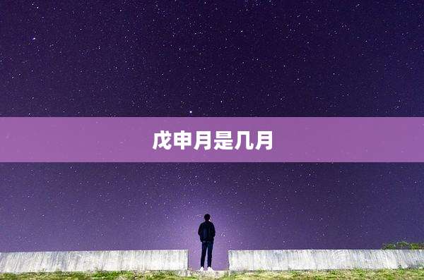 戊申月是几月