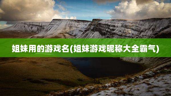 姐妹用的游戏名(姐妹游戏昵称大全霸气)