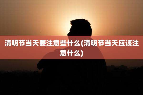 清明节当天要注意些什么(清明节当天应该注意什么)