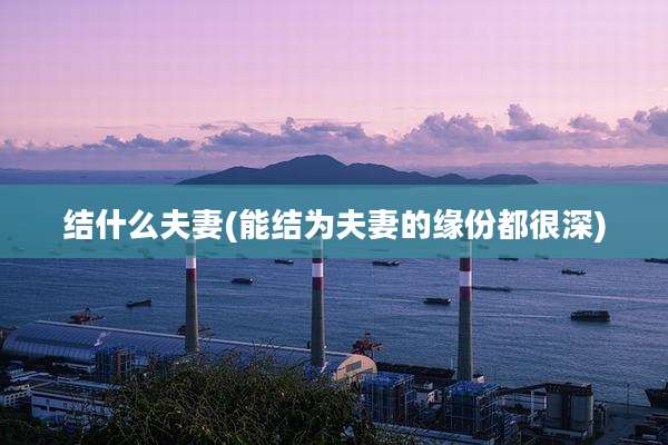 结什么夫妻(能结为夫妻的缘份都很深)