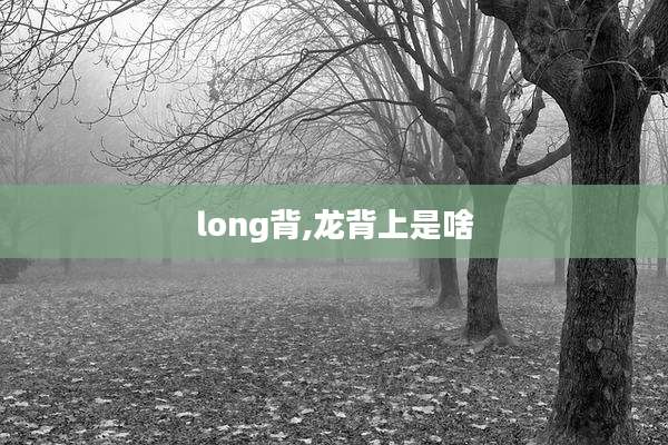 long背,龙背上是啥
