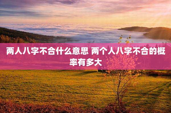 两人八字不合什么意思 两个人八字不合的概率有多大