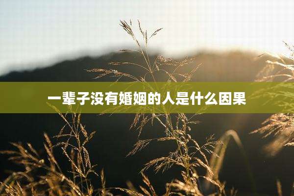 一辈子没有婚姻的人是什么因果