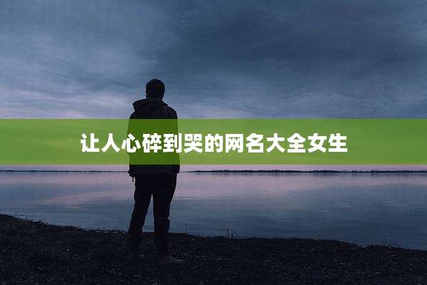 让人心碎到哭的网名大全女生